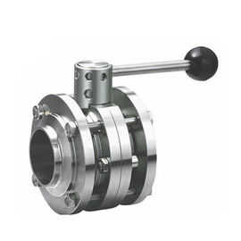 Welding Type Stainless Butterfly Valve For Dairy Food / Fruit Juice Filed