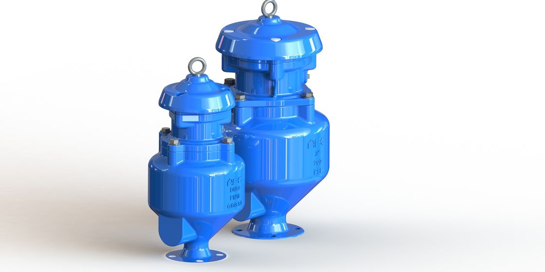Blue RAL 5010 Air Vacuum Release Valve Epoxy Coated For Sewage Water System