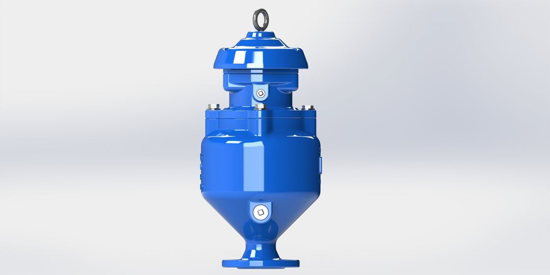 Blue RAL 5010 Air Vacuum Release Valve Epoxy Coated For Sewage Water System
