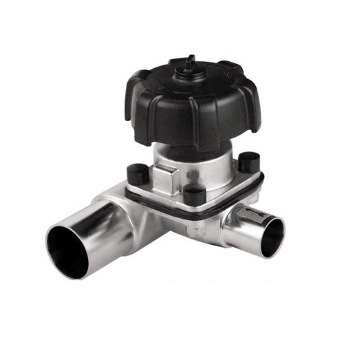 Manual / Pneumatic Sanitary Diaphragm Valve , T Type Three Way Diaphragm Valve