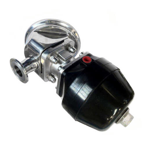 SS304 / SS316L Sanitary Diaphragm Valve , Pneumatic Tank Bottom Valve