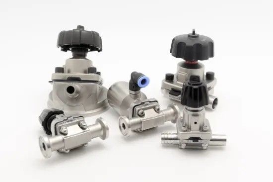 3 Way Sanitary Diaphragm Valve , Stainless Steel Manual / Pneumatic Diaphragm Valve