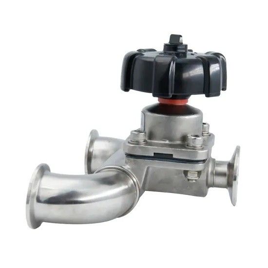 Three Way Sanitary Diaphragm Valve With Clamped Butt Welded Ends