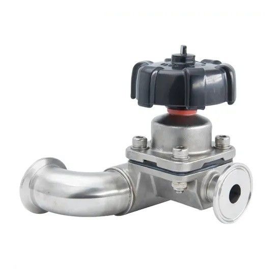 Three Way Sanitary Diaphragm Valve With Clamped Butt Welded Ends