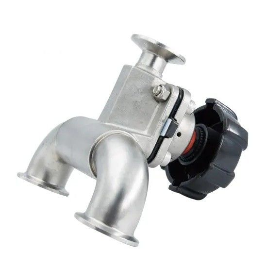 Three Way Sanitary Diaphragm Valve With Clamped Butt Welded Ends
