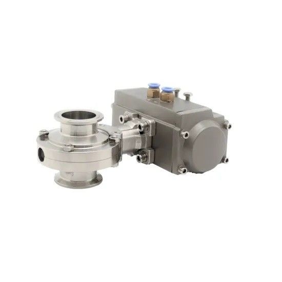 SS 316L Sanitary Butterfly Valve , Pneumatic Operated Tri Clamp Butterfly Valve