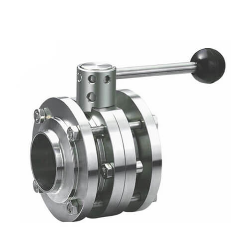 Welding Type Stainless Butterfly Valve For Dairy Food / Fruit Juice Filed