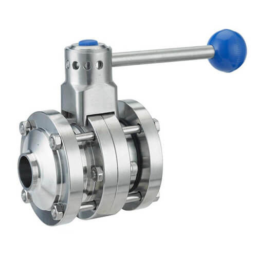 Welding Type Stainless Butterfly Valve For Dairy Food / Fruit Juice Filed