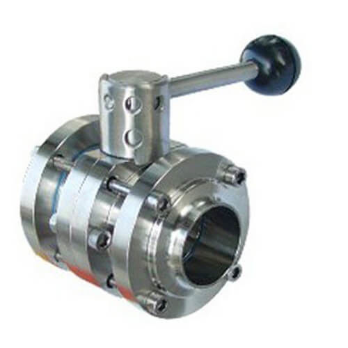 Welding Type Stainless Butterfly Valve For Dairy Food / Fruit Juice Filed
