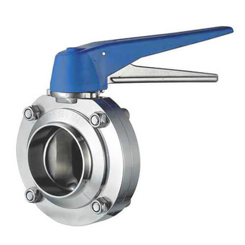 Food Grade Sanitary Butterfly Valve DN15 - DN300 With Plastic Gripper Handle