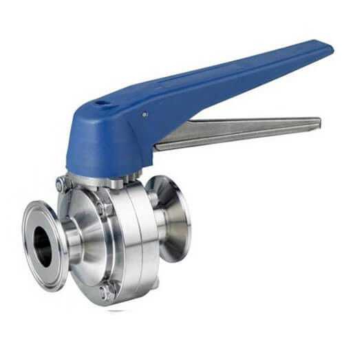 Food Grade Sanitary Butterfly Valve DN15 - DN300 With Plastic Gripper Handle