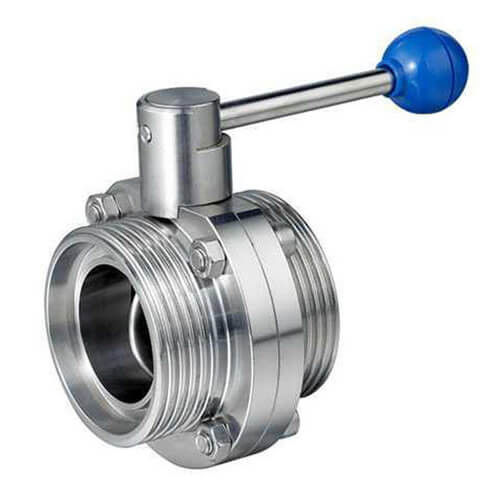 Sanitary Male Threaded Butterfly Valve With Stainless Steel Pull Handle
