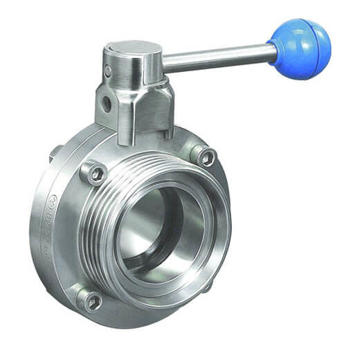 Sanitary Male Threaded Butterfly Valve With Stainless Steel Pull Handle