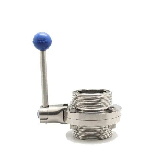 Sanitary Male Threaded Butterfly Valve With Stainless Steel Pull Handle