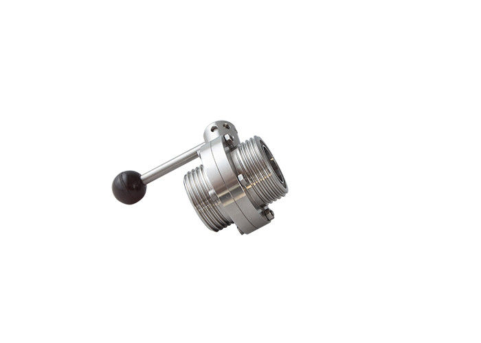 Sanitary Male Threaded Butterfly Valve With Stainless Steel Pull Handle