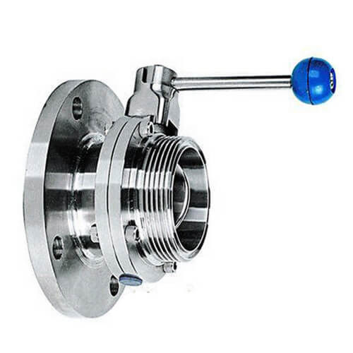 DN25 - 200 Manual Butterfly Valve With Square / Round Flange Connection End