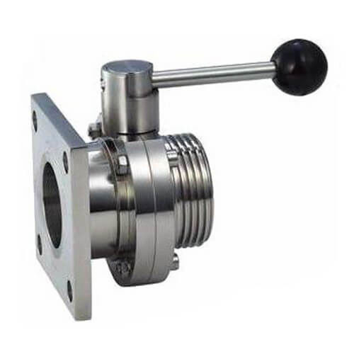 DN25 - 200 Manual Butterfly Valve With Square / Round Flange Connection End