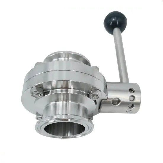 Manual Sanitary Butterfly Valve , Stainless Steel 304 316L Tri Clamp Butterfly Valve