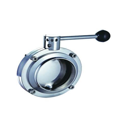 SS304 SS316L Manual Sanitary Butterfly Valve For Brewing Industry