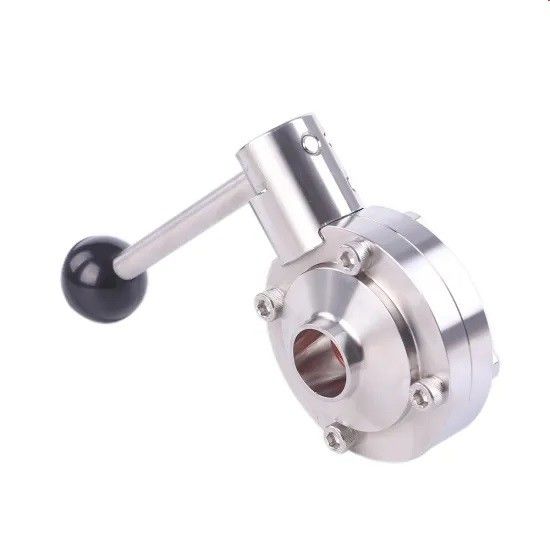 SS304 SS316L Manual Sanitary Butterfly Valve For Brewing Industry