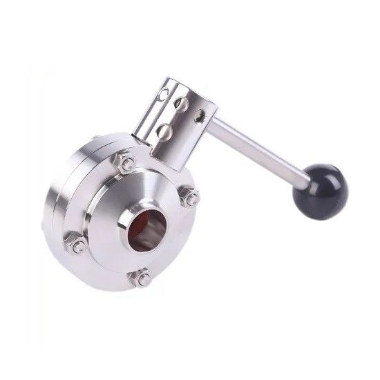 SS304 SS316L Manual Sanitary Butterfly Valve For Brewing Industry