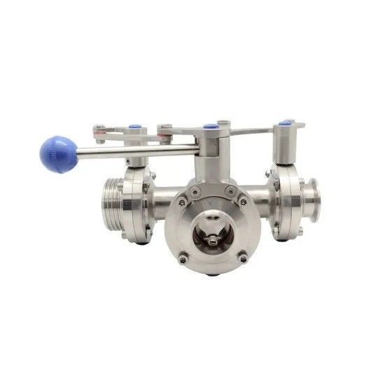 Male Threaded Hygienic Butterfly Valve For Food And Beverage Pipeline System