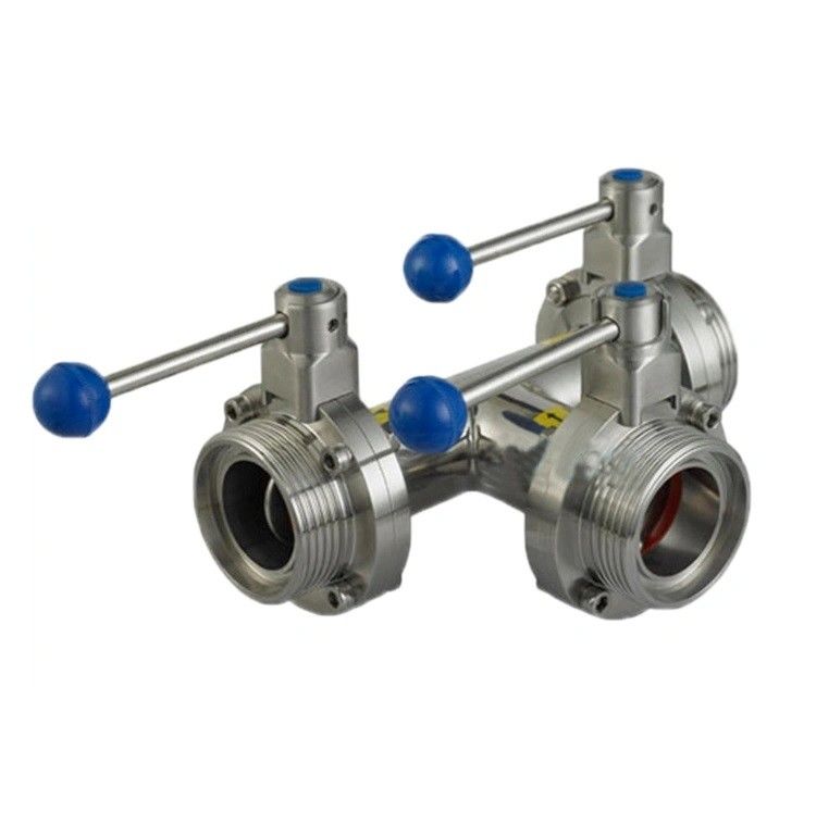 Male Threaded Hygienic Butterfly Valve For Food And Beverage Pipeline System