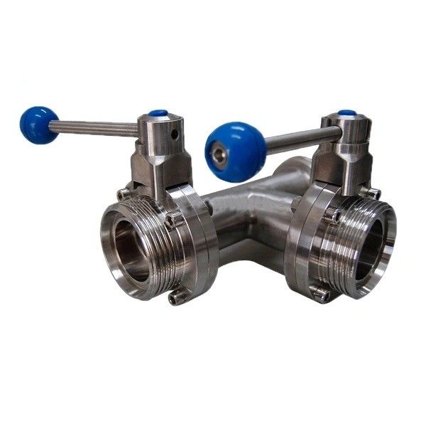 Male Threaded Hygienic Butterfly Valve For Food And Beverage Pipeline System