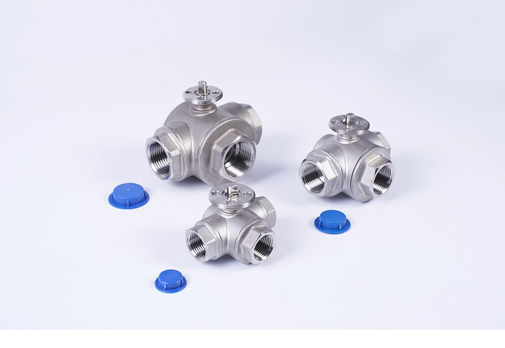 Electric Actuated 3 Way Ball Valve Stainless Steel For Chilled Water