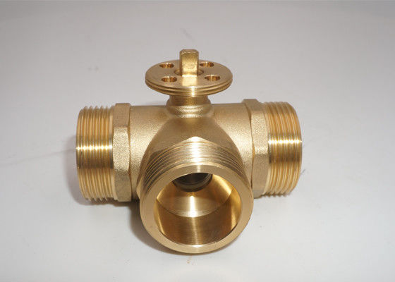 3 Way Electric Actuated Ball Valve With Open / Close Male Connection