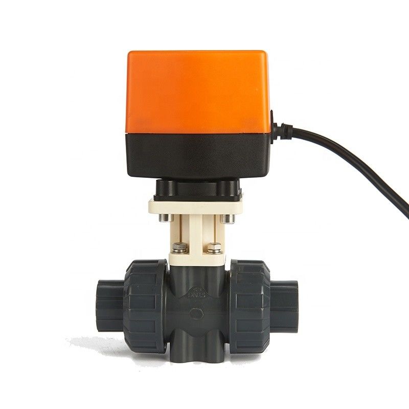 DN15 1/2 Inch 2 Way Electric Actuated Ball Valve , Motorized Plastic PVC Ball Valve