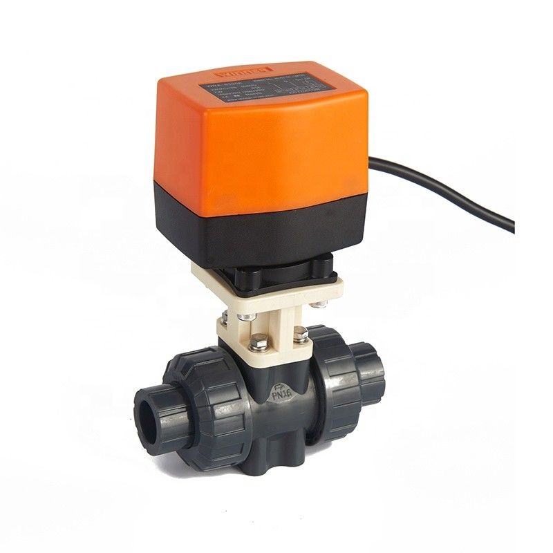 DN15 1/2 Inch 2 Way Electric Actuated Ball Valve , Motorized Plastic PVC Ball Valve