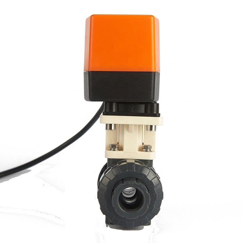 DN15 1/2 Inch 2 Way Electric Actuated Ball Valve , Motorized Plastic PVC Ball Valve