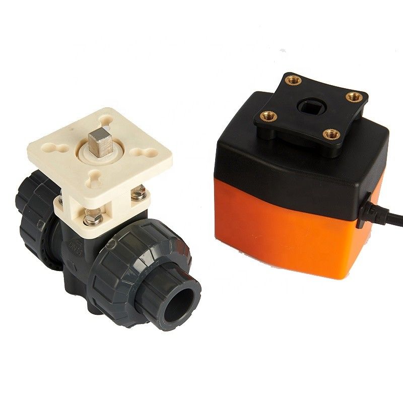 DN15 1/2 Inch 2 Way Electric Actuated Ball Valve , Motorized Plastic PVC Ball Valve