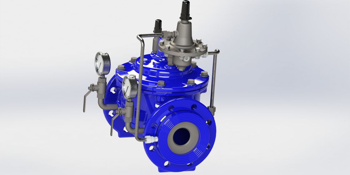 Durable Flow Rate Control Valve , Blue RAL 5010 Constant Flow Valve