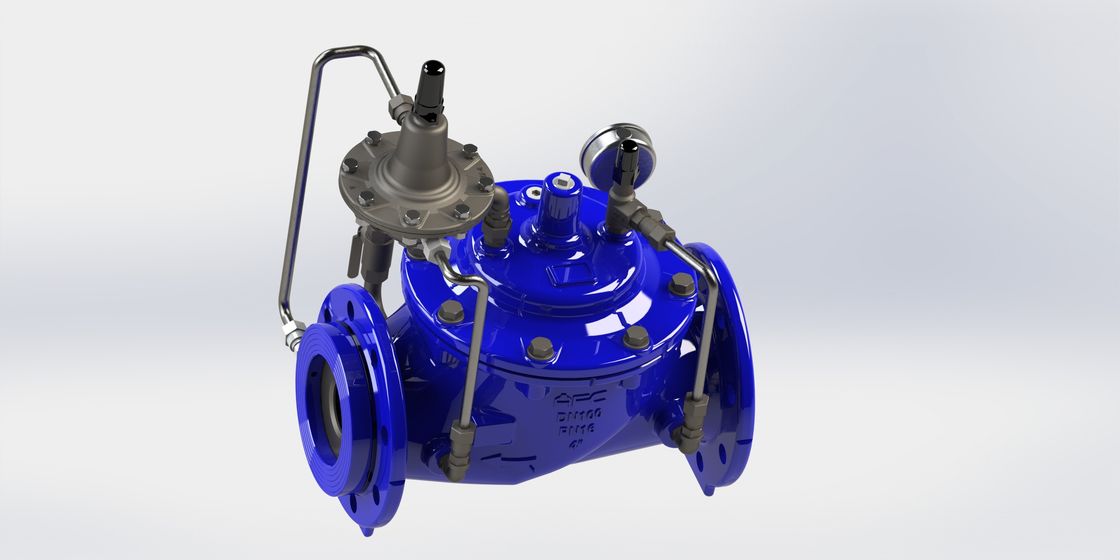 Durable Flow Rate Control Valve , Blue RAL 5010 Constant Flow Valve