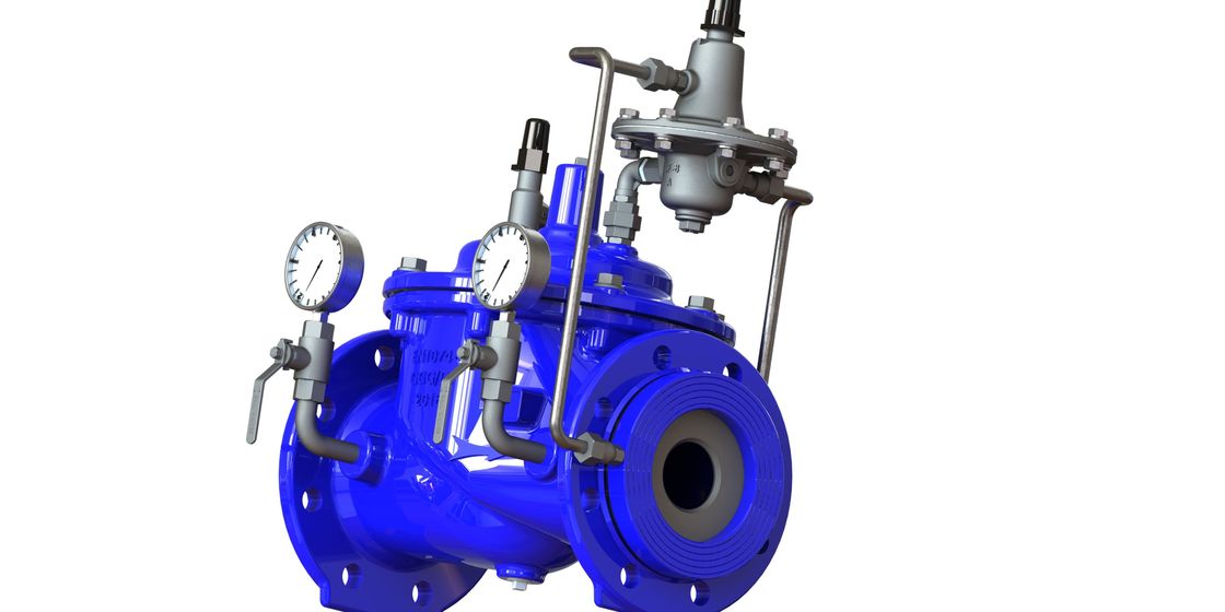 Blue RAL 5010 Flow Limiting Valve , Accurate Flow Rate Control Valve